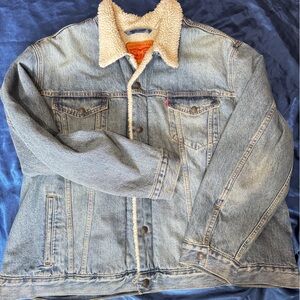 Levi's Light Blue Denim Jacket with Sherpa Collar